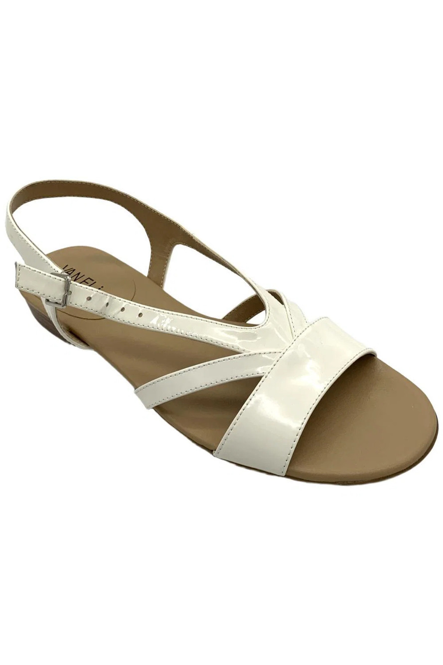 Vaneli Women's Byrd Slingback Leather Sandals White - Narrow